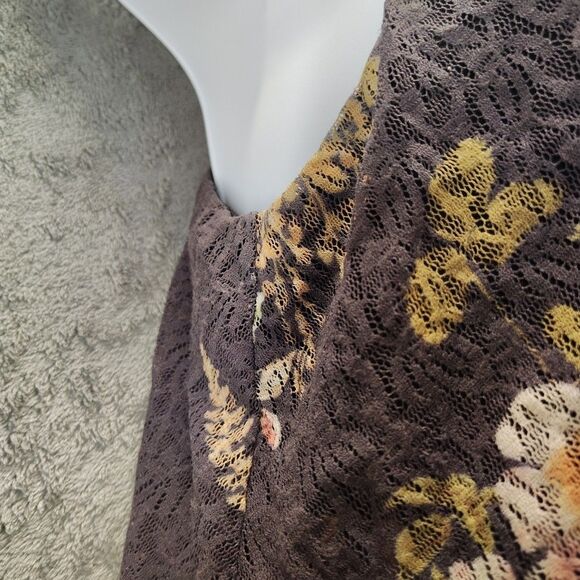 Wet Seal Women Sheer Lace Babydoll Top Floral Black Tier Tank Top Sz L Coquette - Picture 6 of 8